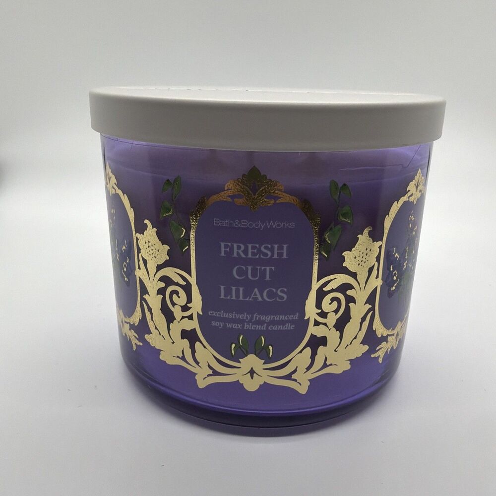 Bath & Body Works FRESH CUT LILACS Scented 3-Wick Candle Large 14.5 oz